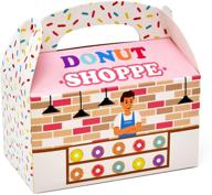 🍩 магазин пончиков на хануку 48 штук: коробки для празднования пончиков - карточная подарочная коробка из картона для детей день рождения мальчиков, девочек, торжества - пончиковые декорации со сбором конфеты и печенья. логотип