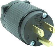 🔌 commercial grade pvc black male plug replacement cord outlet - journeyman-pro 515pv, 15 amp 120-125 volt, nema 5-15p, 2pole 3wire, straight blade (1-pack, black) логотип
