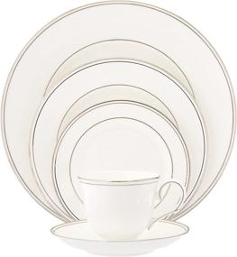 img 4 attached to 💎 Exquisite Lenox Federal Platinum Bone China 5-Piece Place Setting for One - Timeless Elegance in Brilliant White