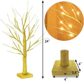 img 1 attached to 🌳 Солнечная бирка легкая феерическое декоративное дерево Бонсай - 2 шт., 2 фута, 24 светодиодных лампочки тёплого белого цвета для свадьбы, Рождества и вечеринок.