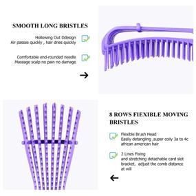 img 3 attached to Detangling Hair Brush Set: Ideal for Kinky, Curly, Coily, and Wavy Hair | For Adults and 🔸 Kids | Wet and Dry Hair | Afro American Type 3a-4c | Comfortable Grip | Easy to Clean (2Pcs)