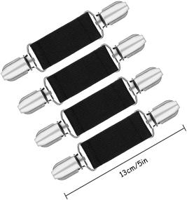 img 2 attached to Набор из 4 зажимов для рукавичек 5 дюймов Blulu - нержавеющая сталь, упругие зажимы для фиксации перчаток, пальто и матрасов