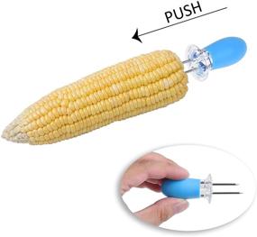 img 3 attached to 🌽 ECO-FUSED Corn Holders - 4 Pairs (Orange/Yellow/Blue/Green) - Corn on The Cob Skewers - Ergonomic Handle Pins - Interlocking Design - Ideal for Home Cooking, BBQ, Picnics, Camping, and Parties