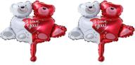 🎈 binaryabc 12inch valentine's day balloons decorations with hugging bear balloon, i love you foil balloon - valentine's day supplies set of 2 логотип