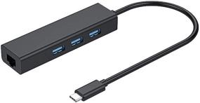 img 4 attached to Deep Gray USB C Hub Multiport Adapter with Gigabit Ethernet, USB-C 3.0 Hub for MacBook, TV Box, 🔌 Samsung Tablet, Microsoft Surface, Keyboard, U Disk, HDD, and More Type C Devices - USB Charging Hub Ethernet Adapter