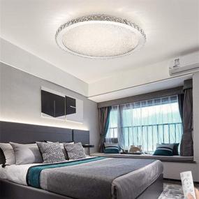 img 4 attached to 💡 Ladiqi Dimmable Modern Crystal LED Flush Mount Ceiling Light Fixture - 8'' Round LED Ceiling Light with Remote for Living Room, Dining Room, and Kitchen - Stepless Dimming