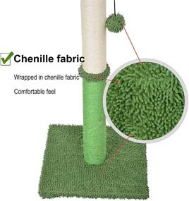 img 1 attached to 🐱 Tall Cat Scratching Post: Kazura 29" Green Natural Sisal Rope Scratch Pole for Indoor Cat Scratcher