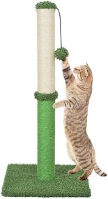 img 4 attached to 🐱 Tall Cat Scratching Post: Kazura 29" Green Natural Sisal Rope Scratch Pole for Indoor Cat Scratcher