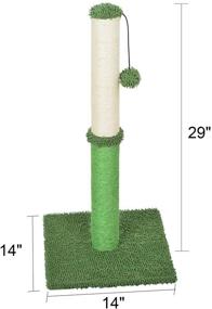 img 3 attached to 🐱 Tall Cat Scratching Post: Kazura 29" Green Natural Sisal Rope Scratch Pole for Indoor Cat Scratcher