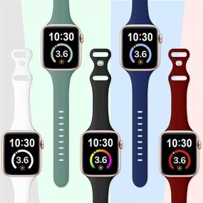 img 3 attached to 💪 EOMTAM 5 Пакет Узких Силиконовых Стрепов для Apple Watch 38мм/40мм/41мм - Совместимые с серией 7, 6, 5, 4, 3, 2, 1, SE - Женщины Мужчины - Цвет3