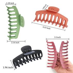 img 1 attached to 💇 Jeefnaik Hair Clips Set of 4, Extra Strong Hold Claw Clips for Thick Hair, Non-slip Hair Accessories for Women, Large 4.33 Inch Claw Clips for Girls