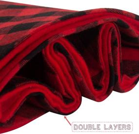 img 1 attached to 🎄 S-DEAL 48 дюймов ёлочный коврик: Красно-черная клетчатая клетка в стиле буйволихи для праздничного украшения