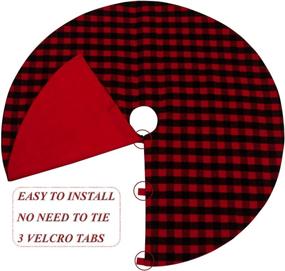 img 2 attached to 🎄 S-DEAL 48 Inches Christmas Tree Skirt: Red and Black Plaid Buffalo Checkered Design for Festive Holiday Décor