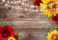 🌻 mehofond sunflower rose rustic wood photography backdrop – perfect decor for baby shower, birthday party, weddings, and more! 7x5ft vinyl background with valentines, bridal shower decorations, studio photo props, and banner logo