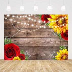 img 1 attached to 🌻 MEHOFOND Sunflower Rose Rustic Wood Photography Backdrop – Perfect Decor for Baby Shower, Birthday Party, Weddings, and More! 7x5ft Vinyl Background with Valentines, Bridal Shower Decorations, Studio Photo Props, and Banner