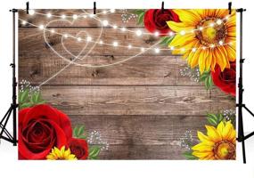 img 2 attached to 🌻 MEHOFOND Sunflower Rose Rustic Wood Photography Backdrop – Perfect Decor for Baby Shower, Birthday Party, Weddings, and More! 7x5ft Vinyl Background with Valentines, Bridal Shower Decorations, Studio Photo Props, and Banner