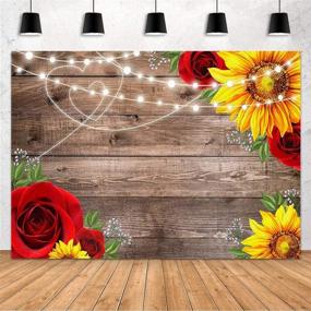 img 3 attached to 🌻 MEHOFOND Sunflower Rose Rustic Wood Photography Backdrop – Perfect Decor for Baby Shower, Birthday Party, Weddings, and More! 7x5ft Vinyl Background with Valentines, Bridal Shower Decorations, Studio Photo Props, and Banner