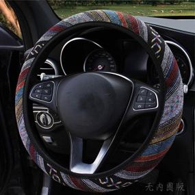 img 4 attached to 🚗 Enhance Your Car's Style with 14-15 inch Voroly Boho Style Car Steering Wheel Covers - Perfect Fit for Trucks, SUVs, and Cars!