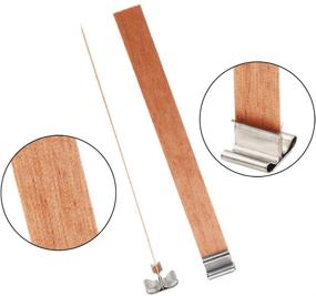 img 3 attached to 🕯️ 100 Pieces of BENBO Smokeless Natural Wood Candle Wicks: 5.1 X 0.5 Inch with Iron Stand Candle Cores for DIY Candle Making Craft - Wooden Candle Wick Kit