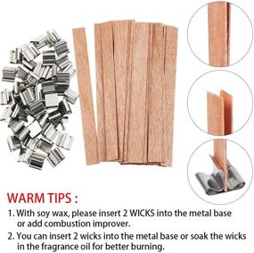 img 1 attached to 🕯️ 100 Pieces of BENBO Smokeless Natural Wood Candle Wicks: 5.1 X 0.5 Inch with Iron Stand Candle Cores for DIY Candle Making Craft - Wooden Candle Wick Kit