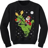 🦖 roaring with style: t rex santa christmas sweater sweatshirt for boys - fashion hoodies & sweatshirts logo