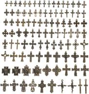 🏺 lot of 100 mixed antique bronze cross charms and pendants logo