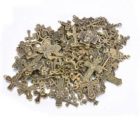 img 3 attached to 🏺 Lot of 100 Mixed Antique Bronze Cross Charms and Pendants