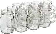 north mountain supply - glass pint mason drinking jars with handle - no lids - pack of 12 logo