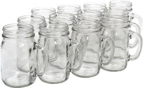 img 1 attached to North Mountain Supply - Glass Pint Mason Drinking Jars with Handle - No Lids - Pack of 12