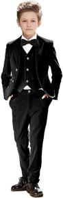 img 4 attached to Boys' Formal Velvet Blazer Suit & Sport Coat - Stylish Clothing Pieces