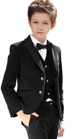 img 2 attached to Boys' Formal Velvet Blazer Suit & Sport Coat - Stylish Clothing Pieces