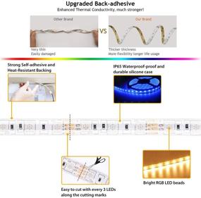 img 1 attached to 🌈 Waterproof LED Strip Light Kit - 300leds 5050 RGB 10M: Bluetooth App Control, Music Sync, Remote, Perfect for Kitchen & Party