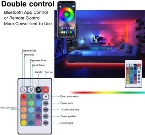 img 3 attached to 🌈 Waterproof LED Strip Light Kit - 300leds 5050 RGB 10M: Bluetooth App Control, Music Sync, Remote, Perfect for Kitchen & Party