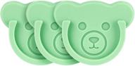 🐻 3 pack of green cute bear style silicone socket car mount phone holders with line clasp - suitable for dashboard, home, office, kitchen, desk, and wall logo