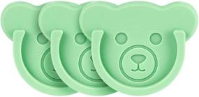 img 4 attached to 🐻 3 Pack of Green Cute Bear Style Silicone Socket Car Mount Phone Holders with Line Clasp - Suitable for Dashboard, Home, Office, Kitchen, Desk, and Wall