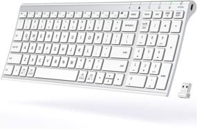 img 4 attached to iClever GKA22S Wireless Keyboard with Number Pad - Full-Size Stainless Steel Ultra Slim Keyboard, Stable 2.4G Connection for iMac, Mackbook, PC, Laptop - Rechargeable