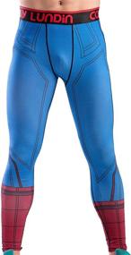 img 4 attached to 🕷️ Spider Printed Men's Compression Leggings: Red Plume Tight Sport Pants