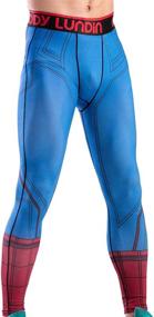 img 3 attached to 🕷️ Spider Printed Men's Compression Leggings: Red Plume Tight Sport Pants