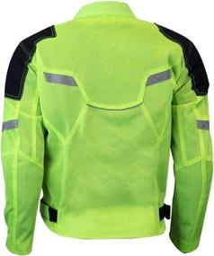 img 3 attached to Vance Advance Lightweight Men's All Weather Season CE Armor Mesh Motorcycle Jacket (Hi-Viz Green, Size M)