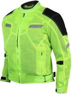 vance advance lightweight men's all weather season ce armor mesh motorcycle jacket (hi-viz green, size m) logo