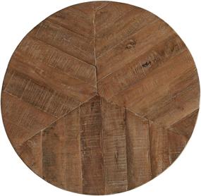 img 1 attached to 🌲 Rustic Mango Wood Round End Table by Signature Design - Ashley Kinnshee, in Brown