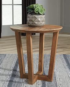 img 3 attached to 🌲 Rustic Mango Wood Round End Table by Signature Design - Ashley Kinnshee, in Brown