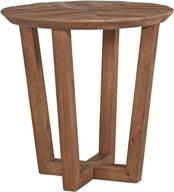 🌲 rustic mango wood round end table by signature design - ashley kinnshee, in brown logo