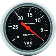 📈 auto meter 3484 sport-comp mechanical vacuum gauge, 2.625-inch logo