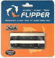 🔪 fl!pper flipper standard aquarium scraper replacement blades - stainless steel blades for glass tanks - aquarium cleaner blades, 2 pack логотип