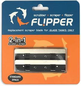 img 2 attached to 🔪 FL!PPER Flipper Standard Aquarium Scraper Replacement Blades - Stainless Steel Blades for Glass Tanks - Aquarium Cleaner Blades, 2 Pack