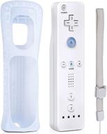 wii remote controller - y-team wireless gamepad for nintendo wii and wii u with silicone case (no motion plus) - white logo