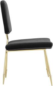 img 2 attached to 🪑 Stylish and Sophisticated: Modway Ponder Performance Velvet Upholstered Dining Side Chair in Black with Gold Stainless Steel Legs