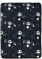 🎃 official disney nightmare before christmas blanket - super soft fleece, fade resistant and measures 62 x 90 inches, kids bedding with jack skellington design logo