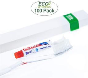 img 3 attached to 🦷 Convenient ECO Amenities Manual Disposable Toothbrush with Toothpaste – Individually Wrapped for On-the-Go Hygiene (100 Sets per Case)